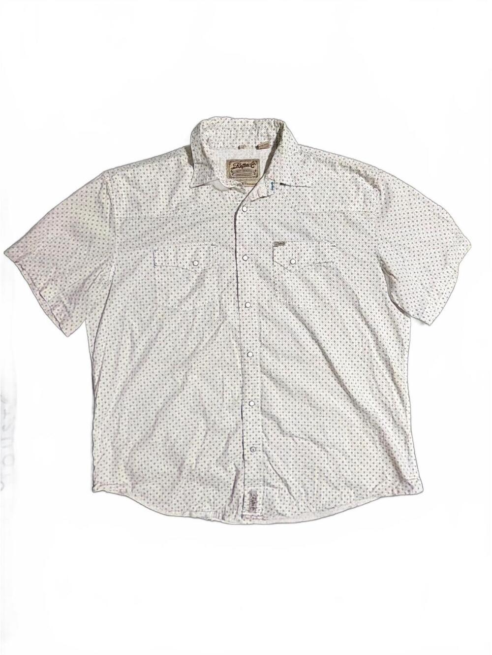 Rafter C Cowboy Collection Pro Flex Men's Short Sleeve Pearl Snap Shirt Size XXL
